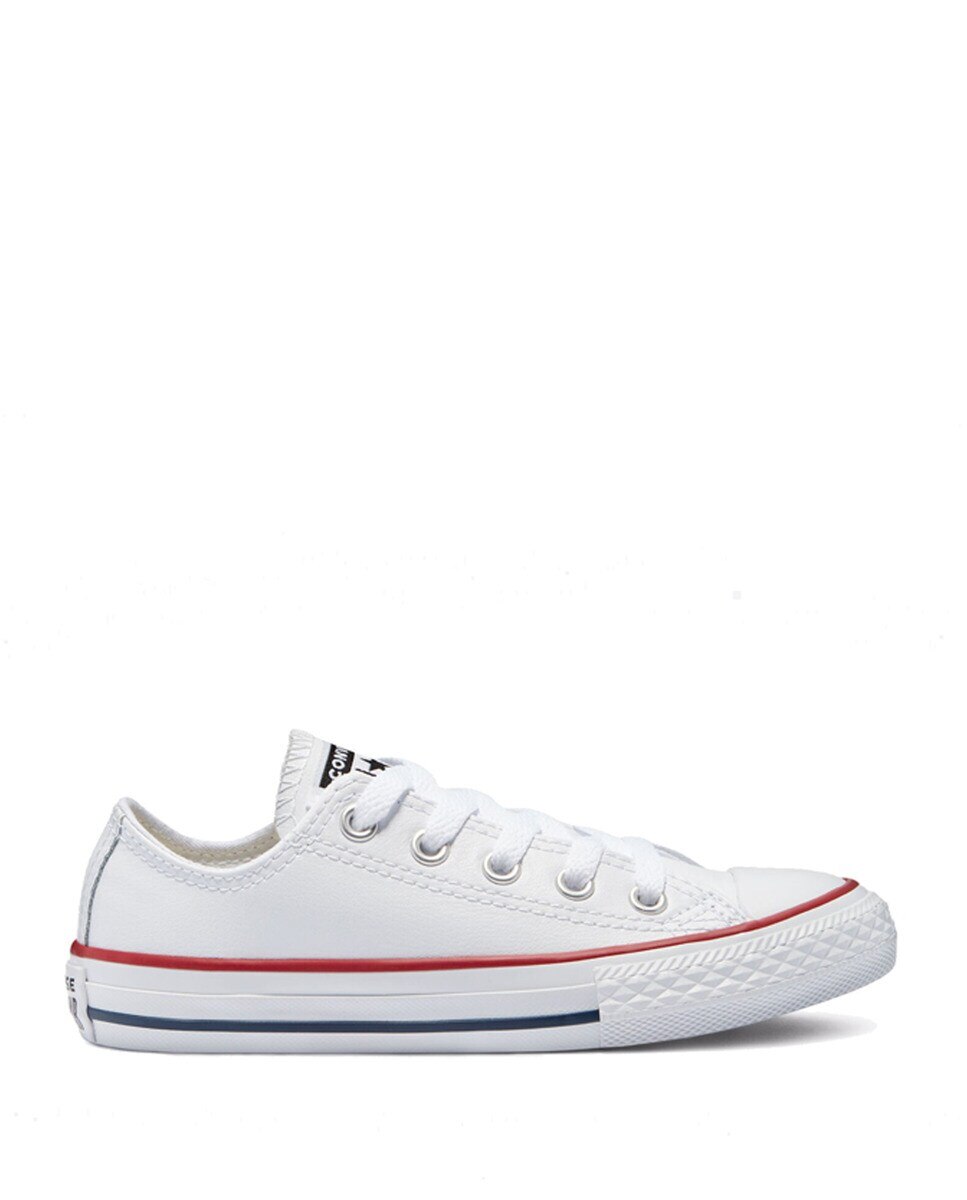Sapatilhas Casual de Criança Chuck Taylor Baixas em Pele Branco-1