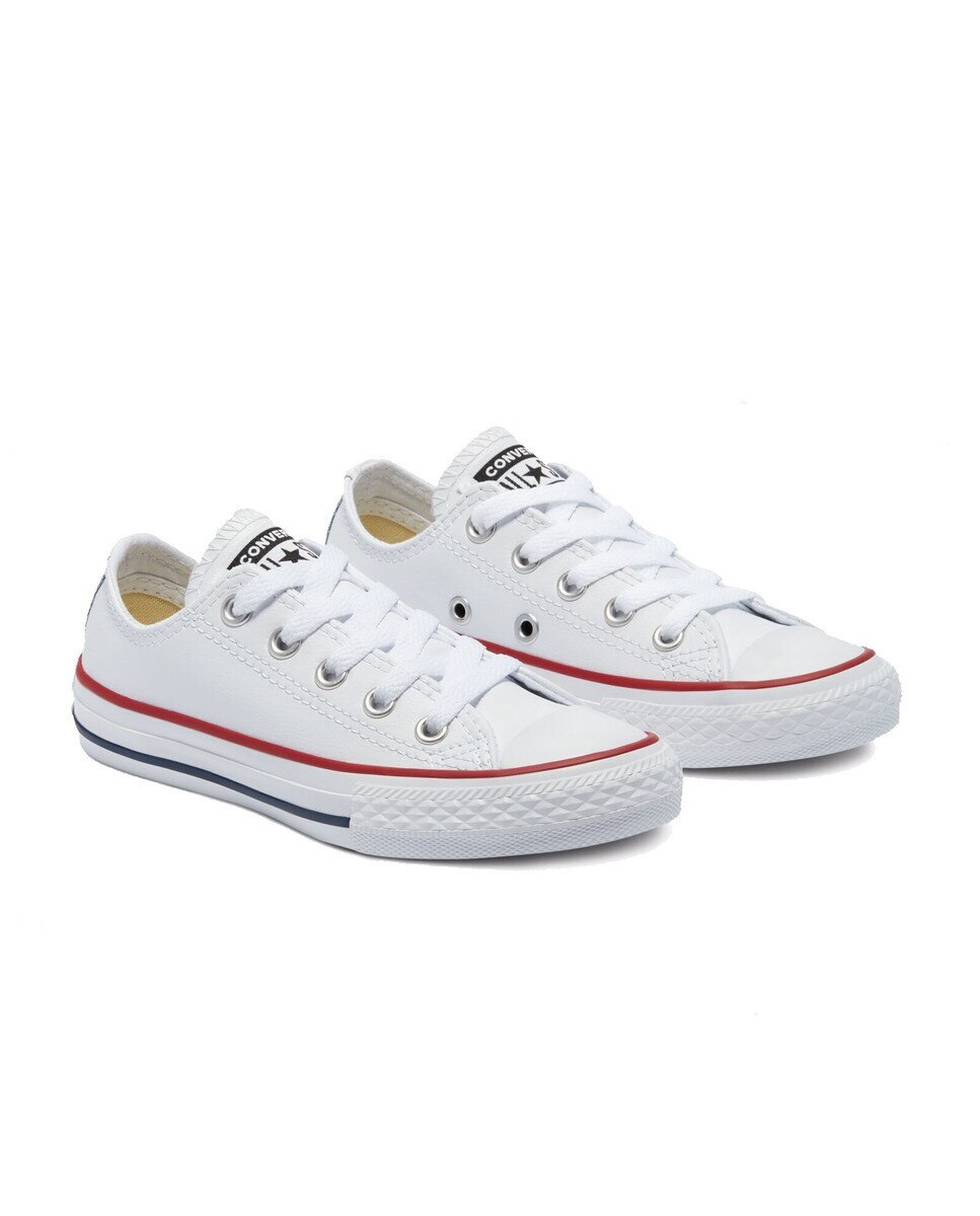 Sapatilhas Casual de Criança Chuck Taylor Baixas em Pele Branco-2
