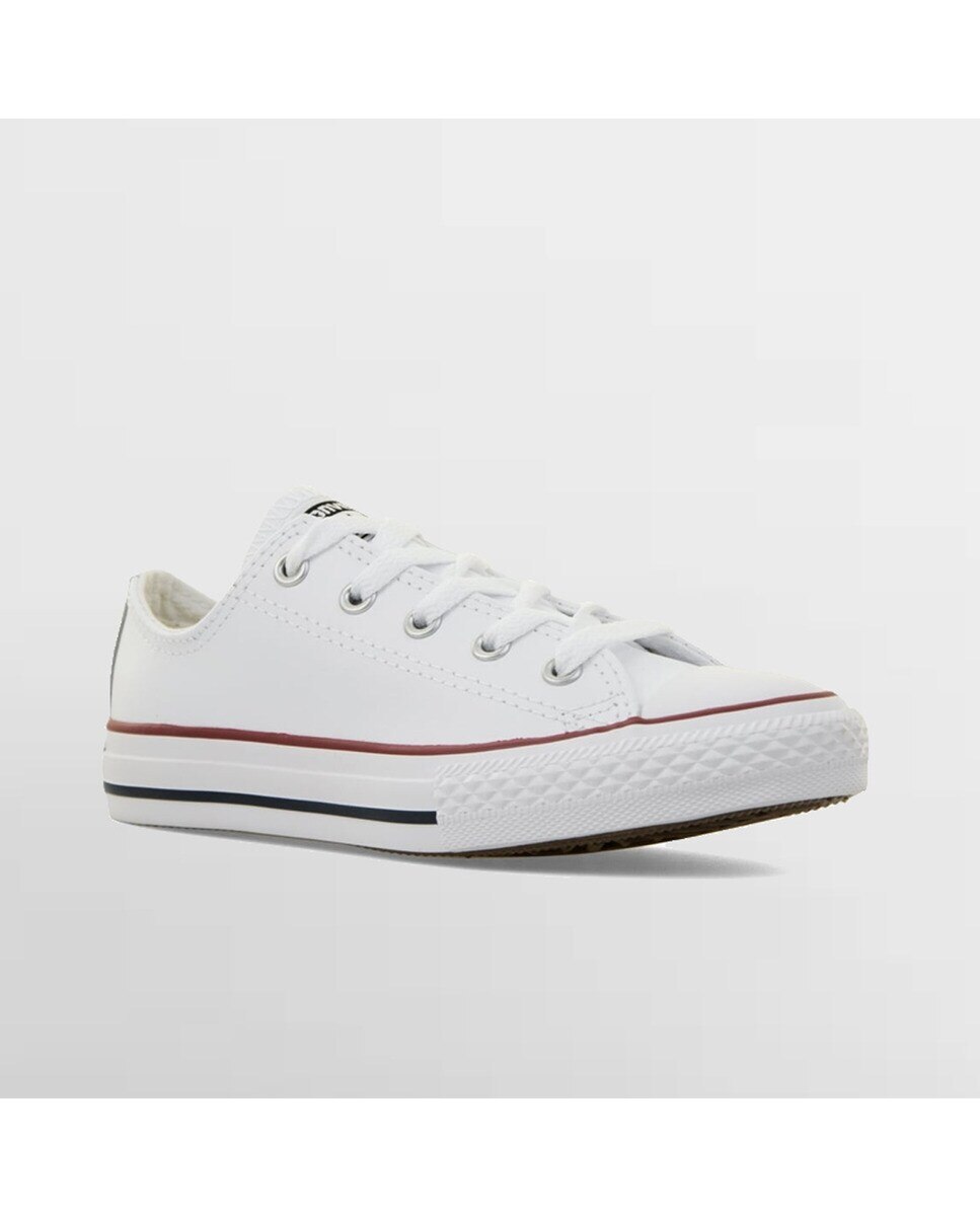 Sapatilhas Casual de Criança Chuck Taylor Baixas em Pele Branco-3