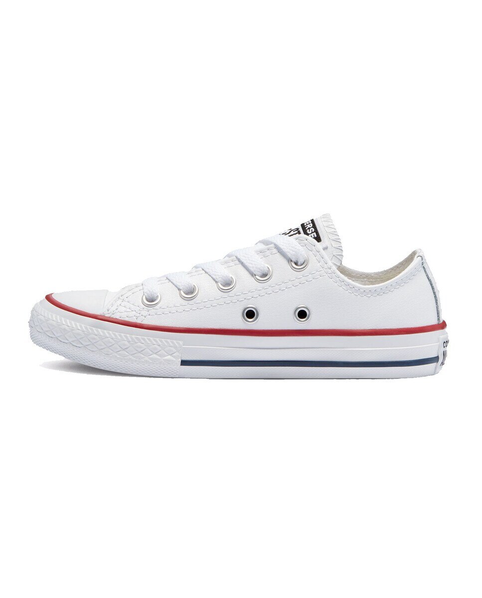 Sapatilhas Casual de Criança Chuck Taylor Baixas em Pele Branco-4