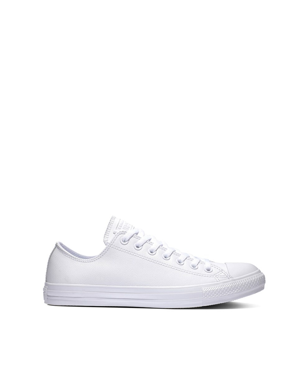 Sapatilhas casual baixas unissexo Chuck Taylor em pele Converse Branco-1