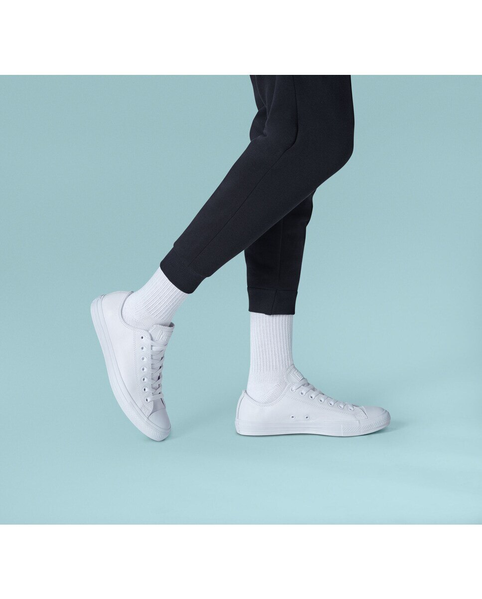 Sapatilhas casual baixas unissexo Chuck Taylor em pele Converse Branco-6