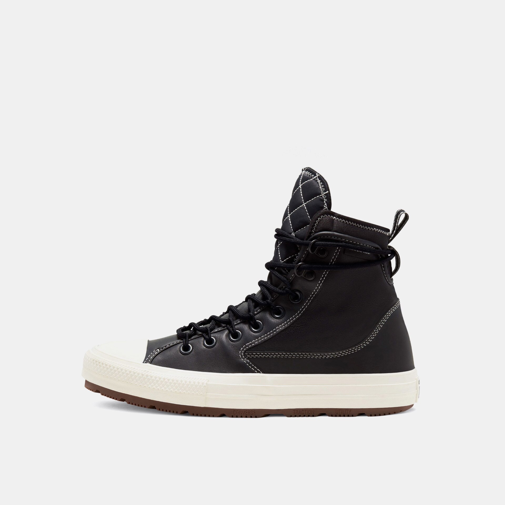 Sapatilhas Casual Altas Unissexo Chuck Taylor All Star Coleção Terrain Utility em Pele Preto-2
