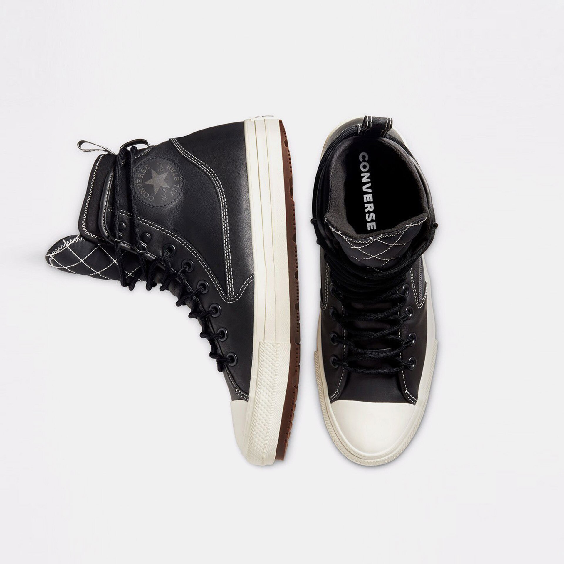 Sapatilhas Casual Altas Unissexo Chuck Taylor All Star Coleção Terrain Utility em Pele Preto-3