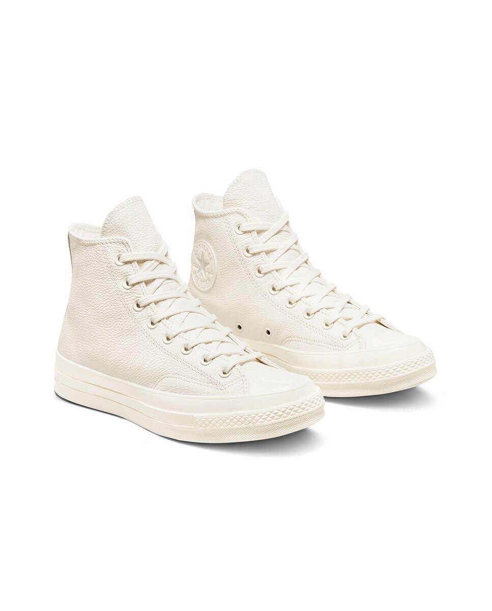 Sapatilhas Casual Altas Unissexo Chuck 70 Coleção Tonal Leather Branco-2