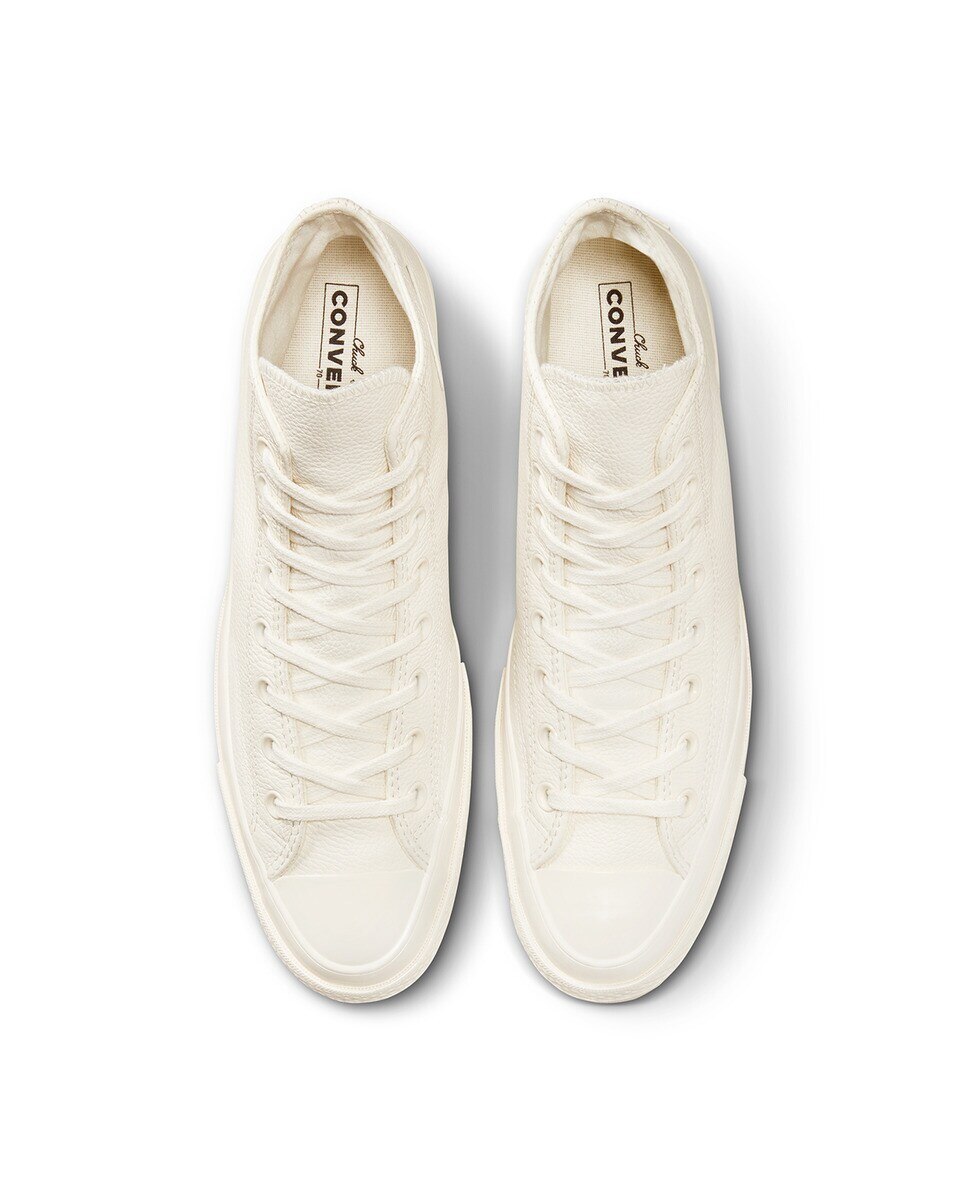 Sapatilhas Casual Altas Unissexo Chuck 70 Coleção Tonal Leather Branco-5