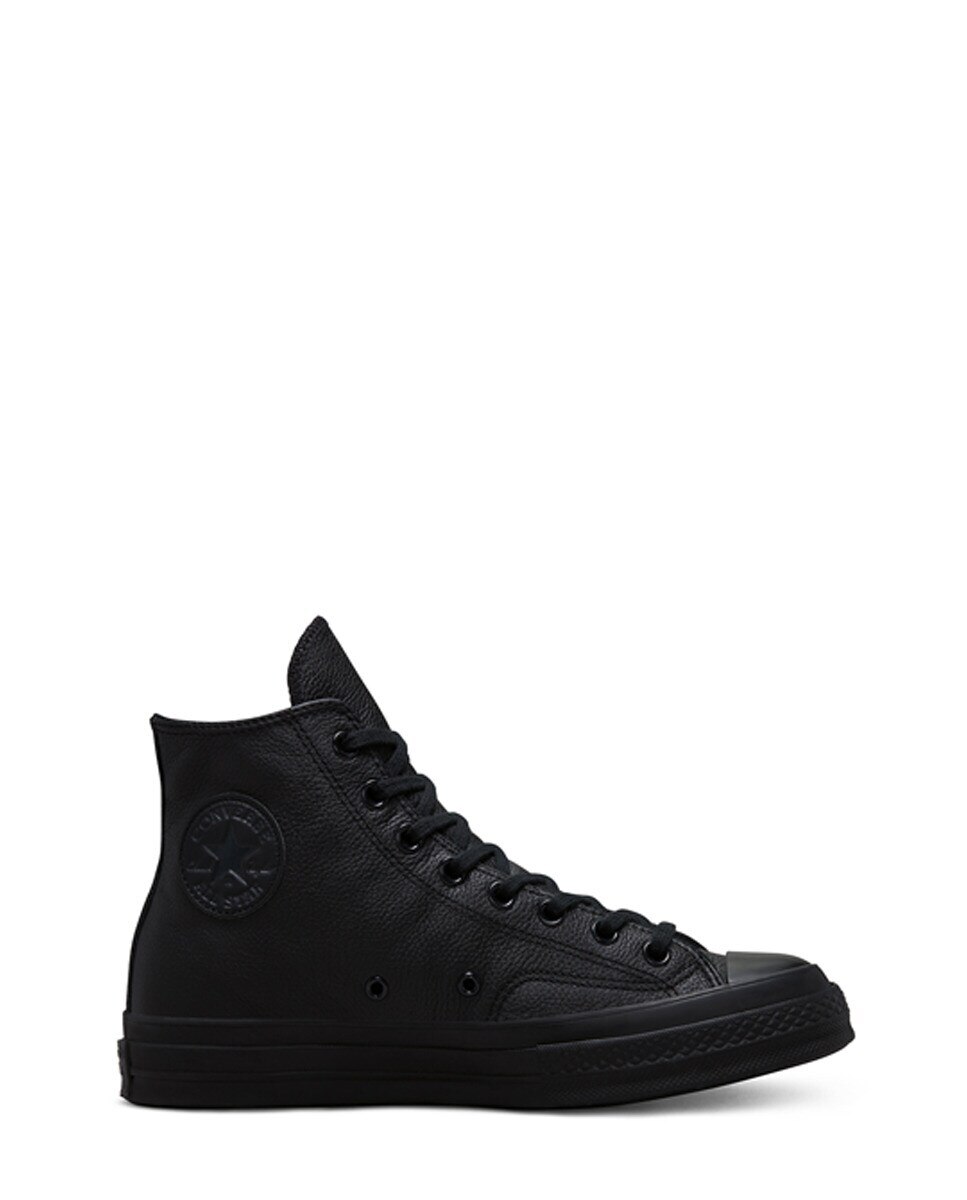 Sapatilhas Casual Altas Unissexo Chuck 70 Coleção Tonal Leather Preto-1