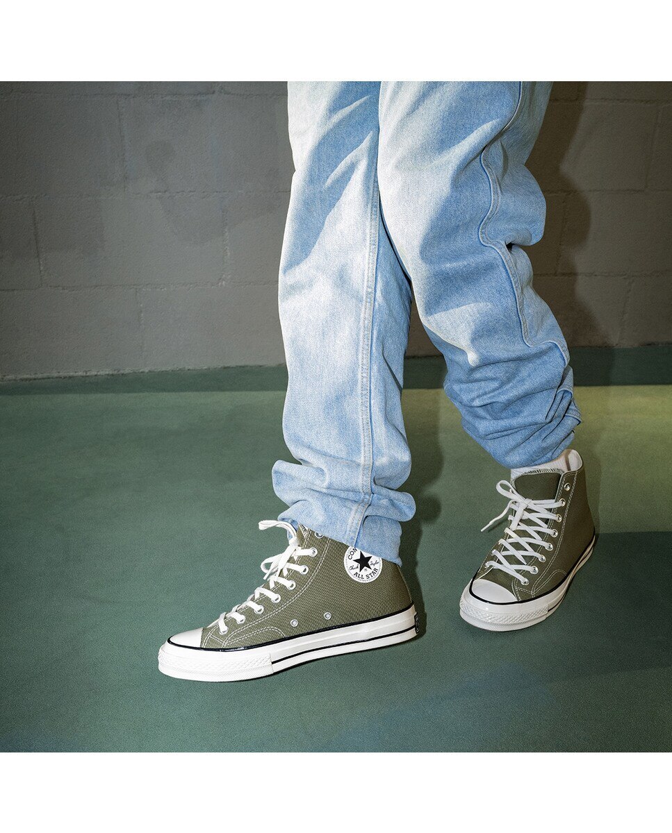 Sapatilhas Casual Altas Unissexo Coleção Chuck 70 Tonal Polyester Verde-8