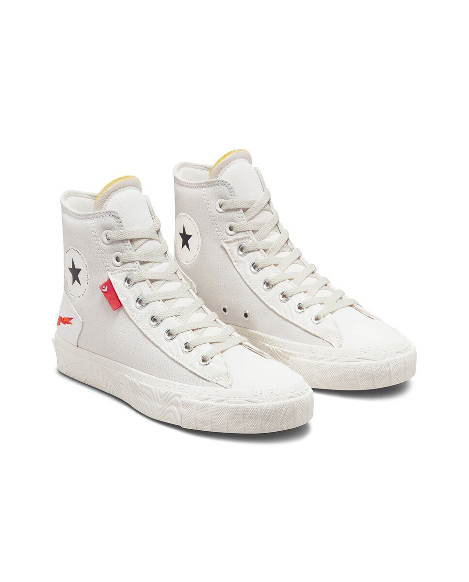 Sapatilhas Casual Altas Unissexo Chuck Taylor All Star Coleção Tear Away Branco-3