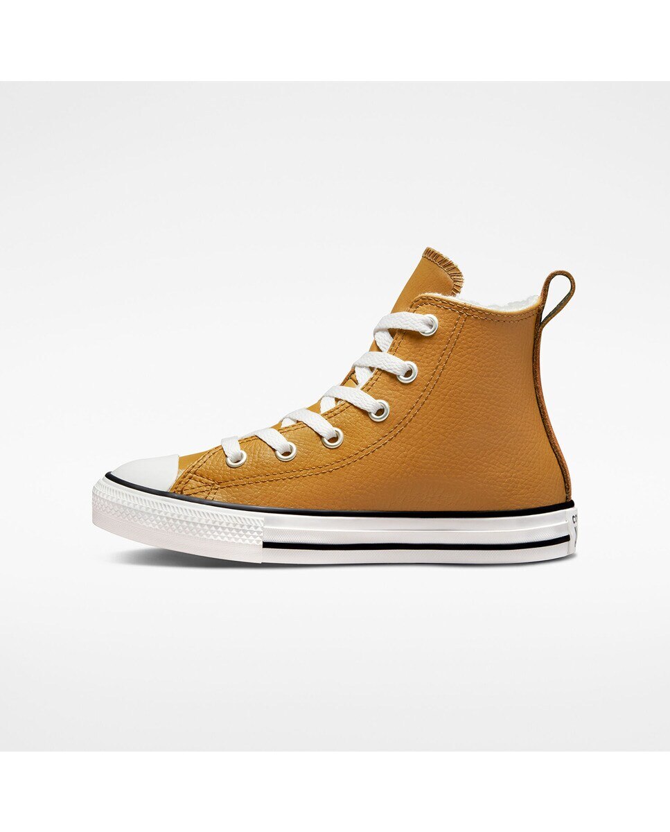 Sapatilhas Casual Altas de Criança Chuck Taylor All Star Coleção Lined Leather Mostarda-4