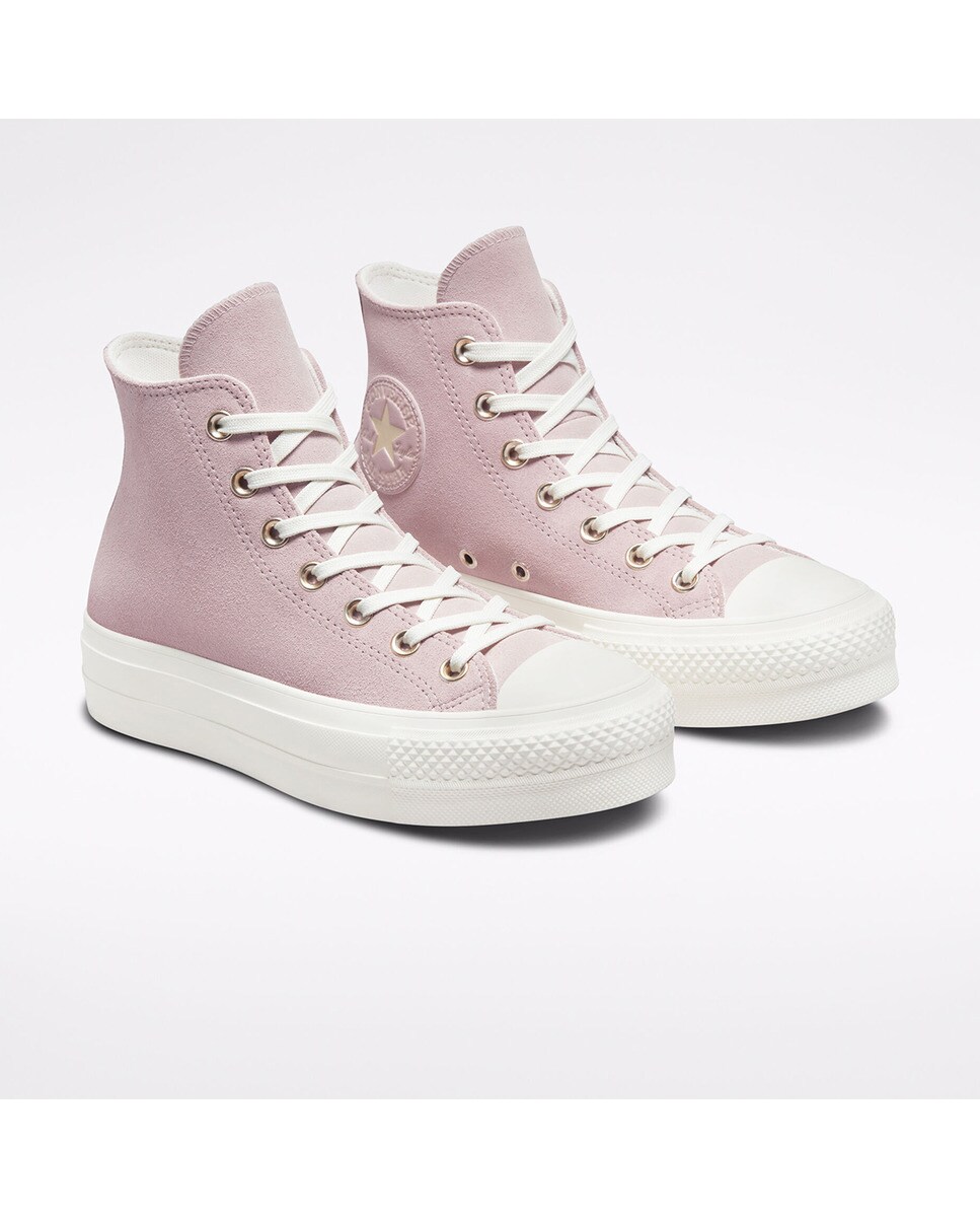 Sapatilhas Casual Altas de Mulher Chuck Taylor All Star Coleção Earthy Neutrals Rosa-2