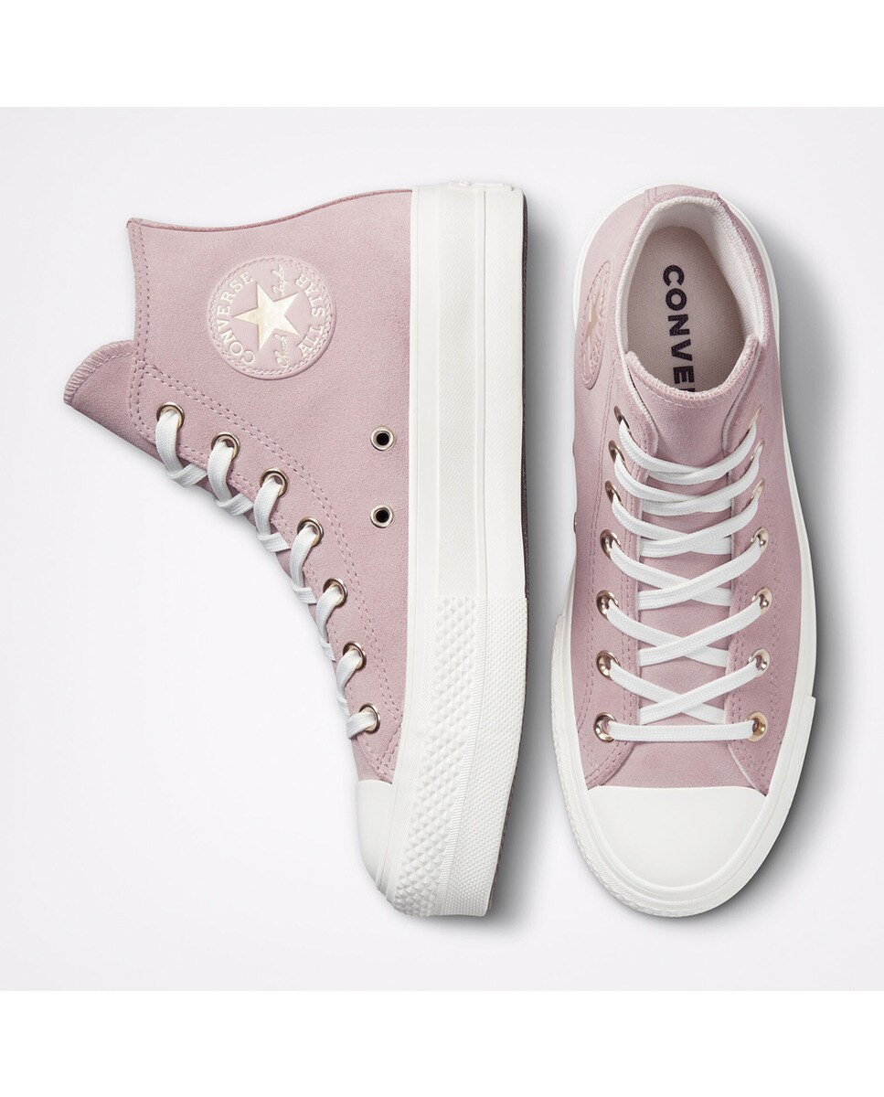 Sapatilhas Casual Altas de Mulher Chuck Taylor All Star Coleção Earthy Neutrals Rosa-3