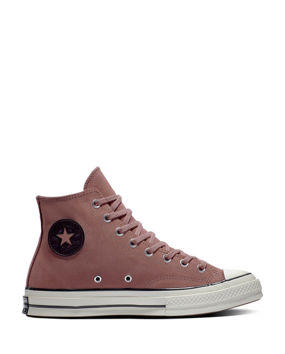 Sapatilhas Casual Altas Unissexo Chuck 70 Coleção Suede Rosa-1