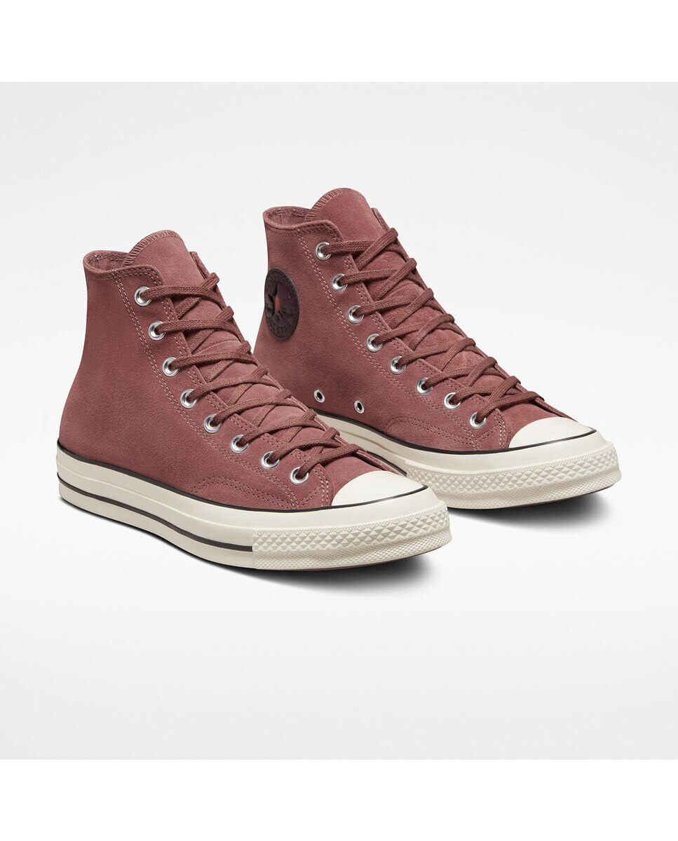 Sapatilhas Casual Altas Unissexo Chuck 70 Coleção Suede Rosa-2