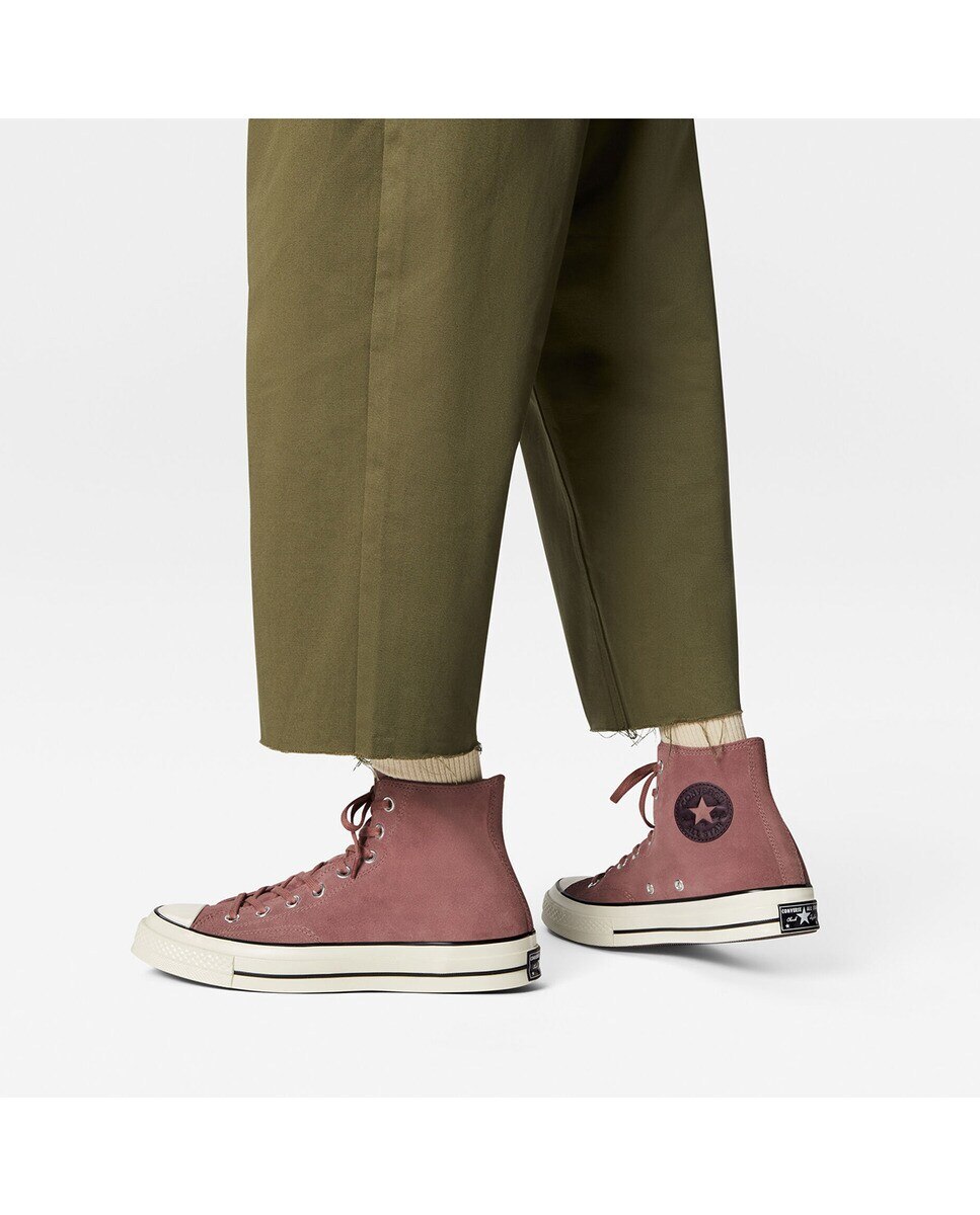 Sapatilhas Casual Altas Unissexo Chuck 70 Coleção Suede Rosa-8