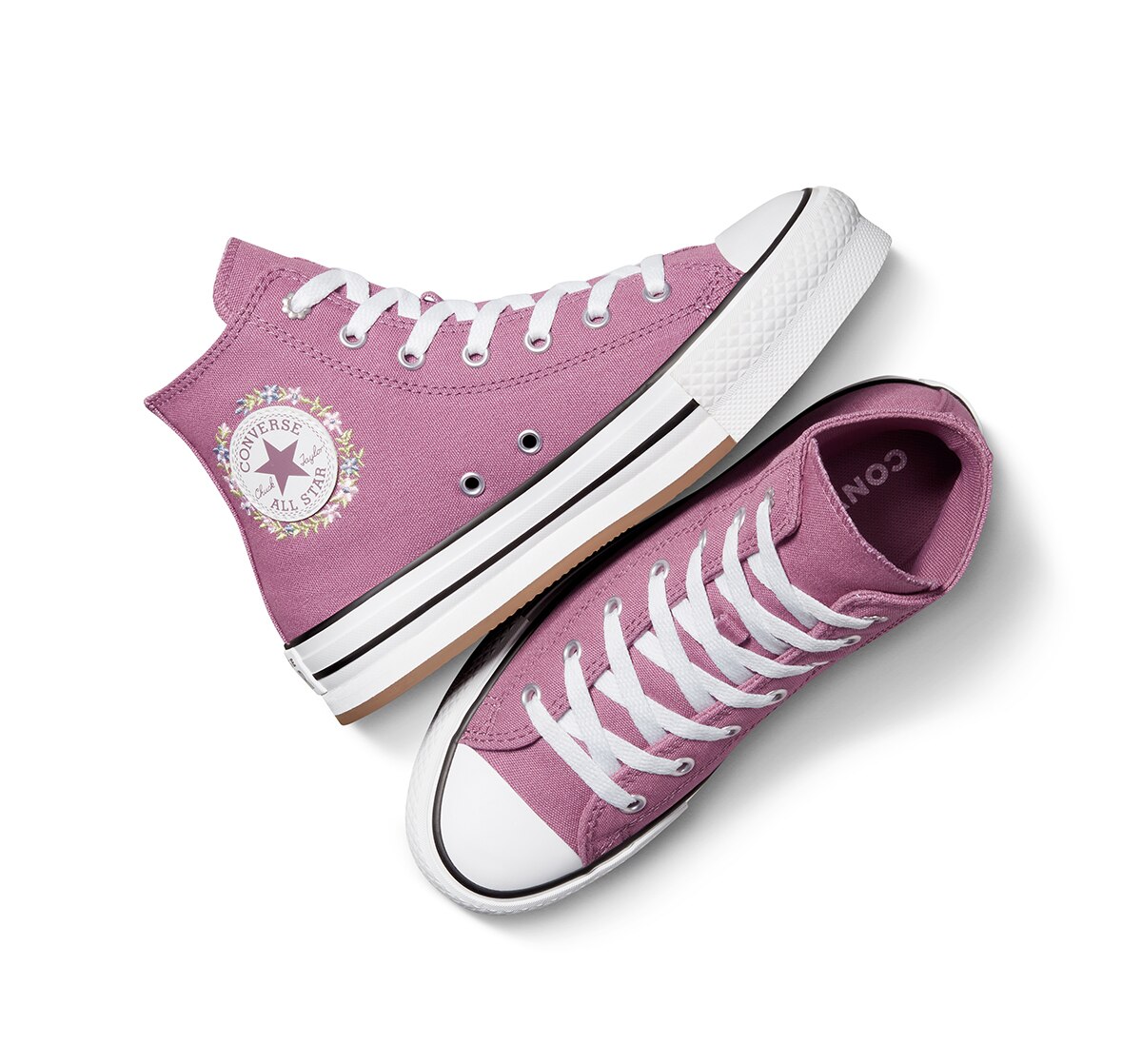Sapatilhas Casual Altas de Criança Chuck Taylor All Star EVA Lift Feline Florals Lilás-3