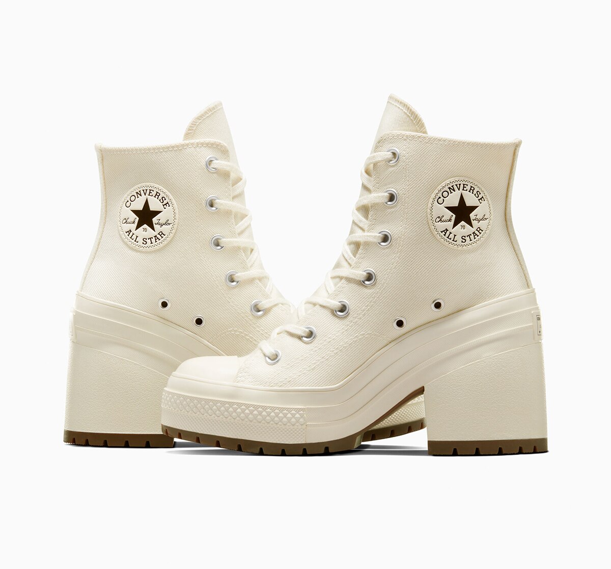 Sapatilhas Casual Altas Unissexo Chuck 70 Heel Hi Foundation Branco-7
