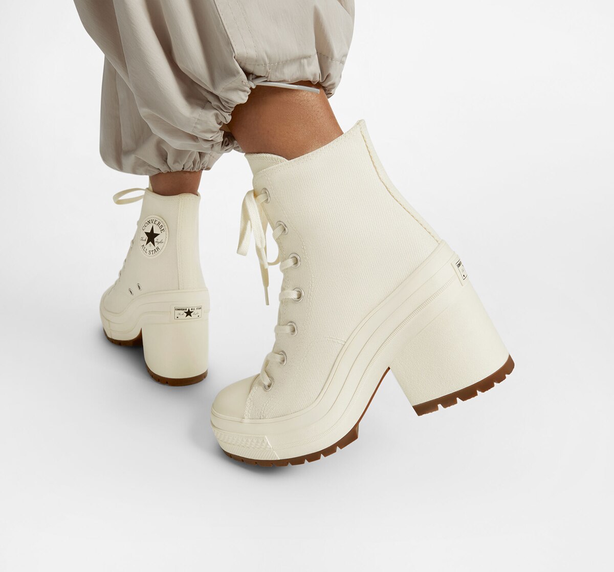 Sapatilhas Casual Altas Unissexo Chuck 70 Heel Hi Foundation Branco-9