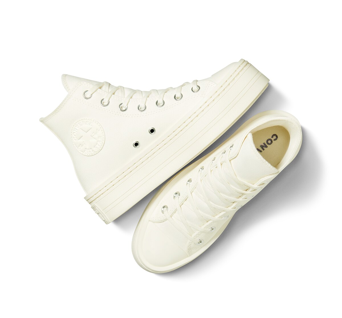 Sapatilhas Casual Altas de Mulher Chuck Taylor All Star Modern Lift Hi Foundational Canvas Branco-3