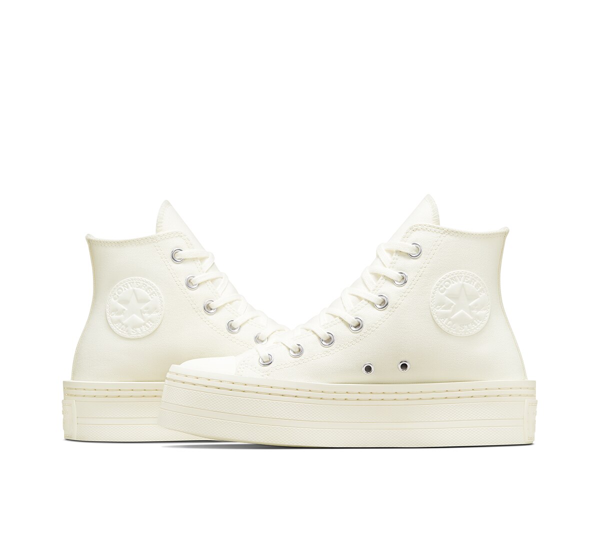 Sapatilhas Casual Altas de Mulher Chuck Taylor All Star Modern Lift Hi Foundational Canvas Branco-7