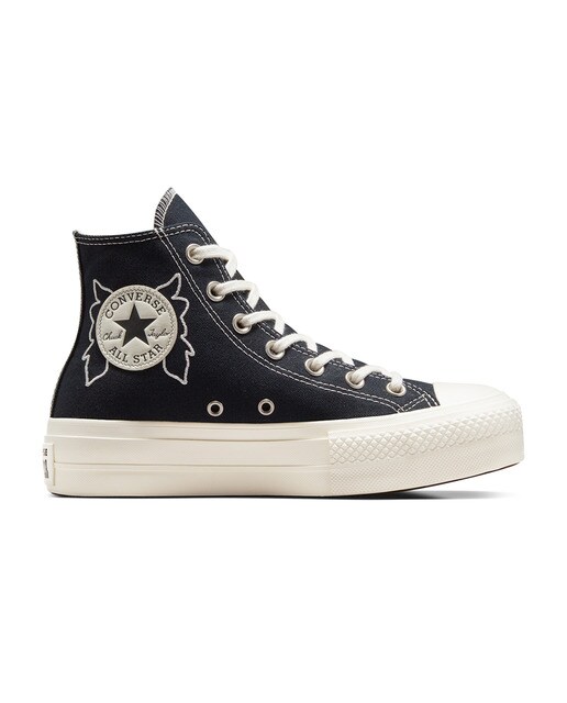 Sapatilhas Casual Altas de Mulher Chuck Taylor All Star Lift Hi Fairy Goddess Preto-1