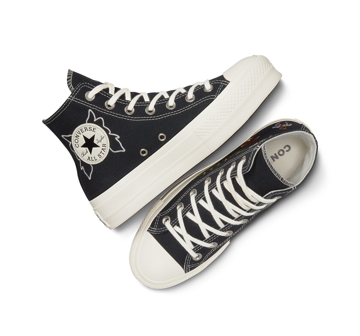 Sapatilhas Casual Altas de Mulher Chuck Taylor All Star Lift Hi Fairy Goddess Preto-3