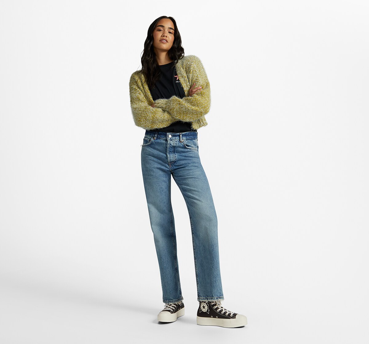 Sapatilhas Casual Altas de Mulher Chuck Taylor All Star Lift Hi Fairy Goddess Preto-8