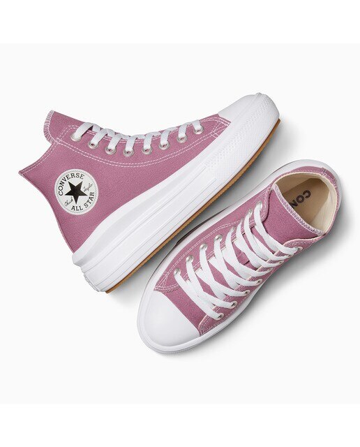Sapatilhas Casual de Mulher Chuck Taylor All Star Move HI Seasonal Color Rosa / Branco-2