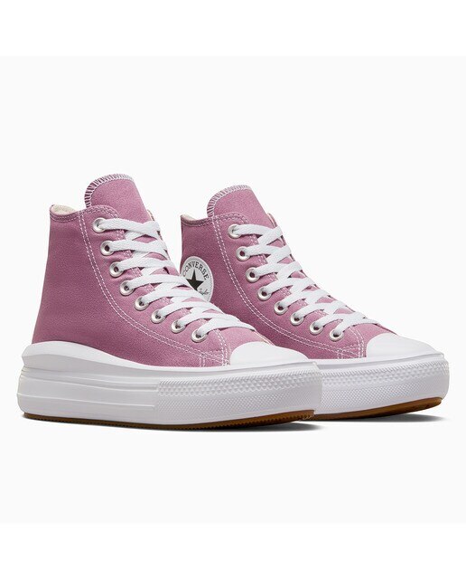 Sapatilhas Casual de Mulher Chuck Taylor All Star Move HI Seasonal Color Rosa / Branco-3