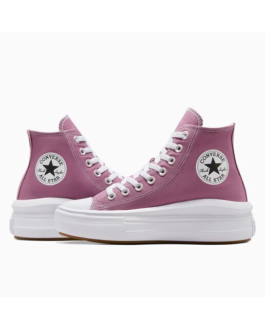 Sapatilhas Casual de Mulher Chuck Taylor All Star Move HI Seasonal Color Rosa / Branco-4