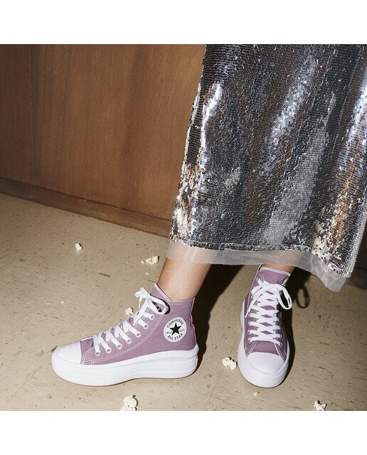 Sapatilhas Casual de Mulher Chuck Taylor All Star Move HI Seasonal Color Rosa / Branco-6