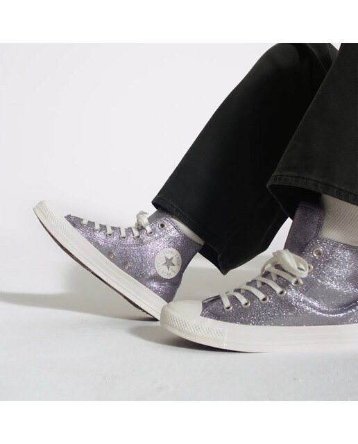 Sapatilhas Casual de Mulher Chuck Taylor All Star Hi Sparkle Party Prateado-2