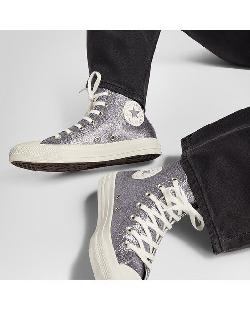 Sapatilhas Casual de Mulher Chuck Taylor All Star Hi Sparkle Party Prateado-8