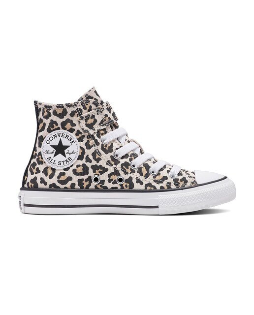 Sapatilhas Casual de Criança Chuck Taylor All Star 1V HI Leopard Love Branco / Preto-1