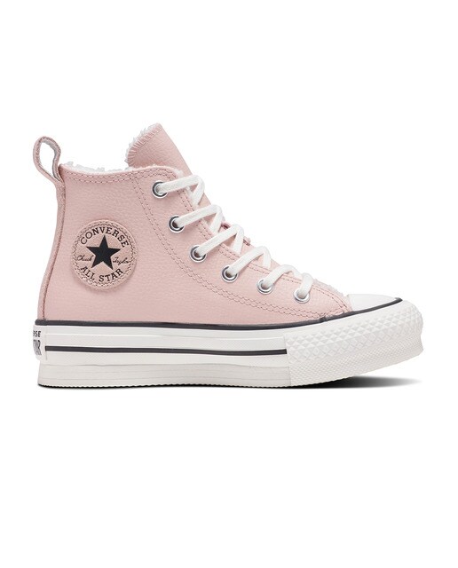 Sapatilhas Casual de Criança Chuck Taylor All Star Eva Lift HI Warm Winter Essentials Rosa / Branco-1