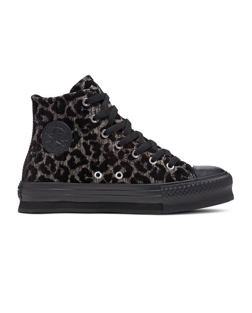 Sapatilhas Casual de Criança Chuck Taylor All Star Eva Lift HI Leopard Love Preto / Cinzento-1