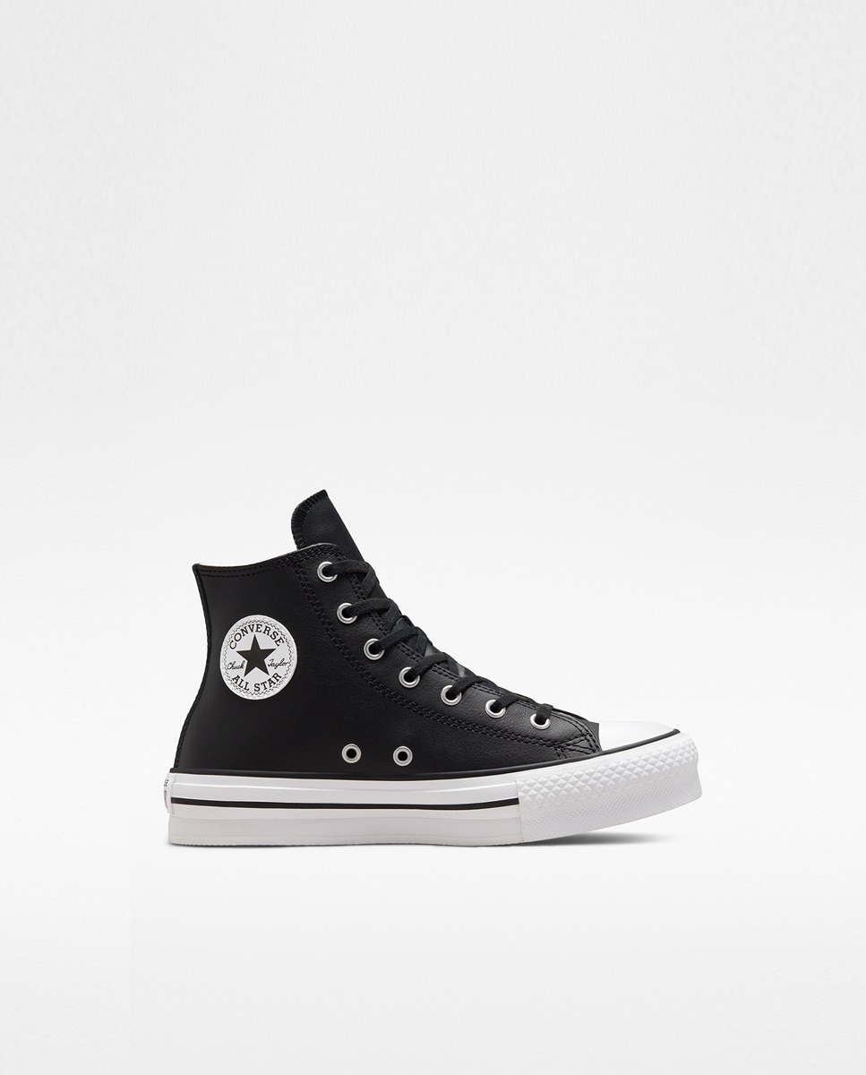 Zapatillas casual de niños Chuck Taylor All Star Eva Lift Leather Platform High Top Converse - Negro Negro-1