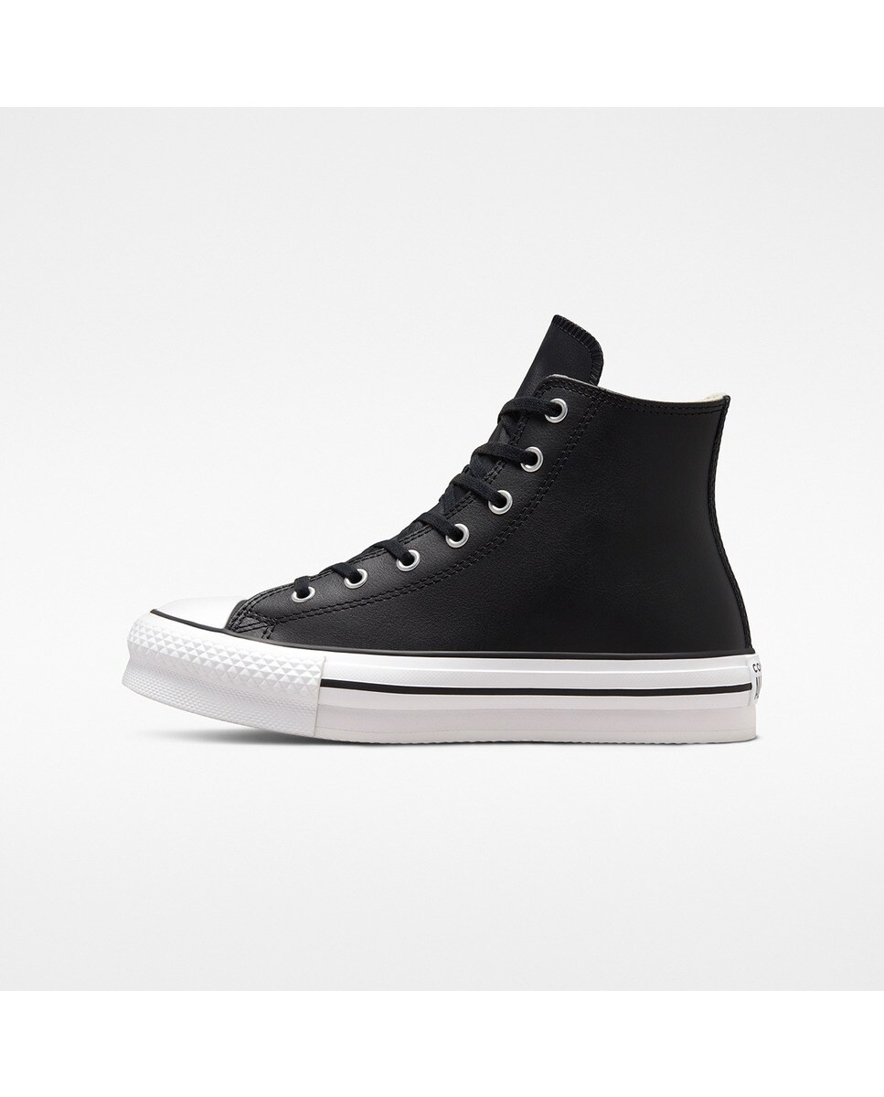 Zapatillas casual de niños Chuck Taylor All Star Eva Lift Leather Platform High Top Converse - Negro Negro-3