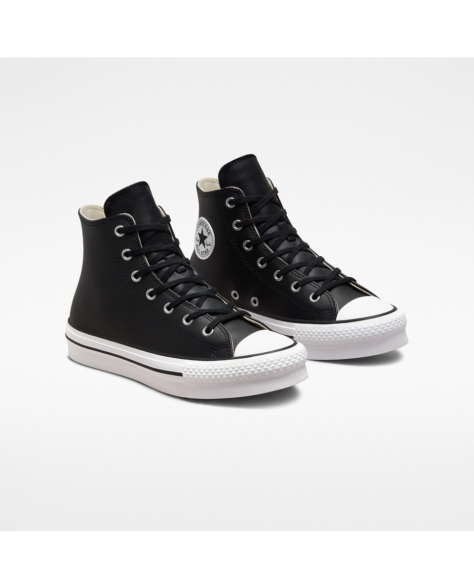 Zapatillas casual de niños Chuck Taylor All Star Eva Lift Leather Platform High Top Converse - Negro Negro-4
