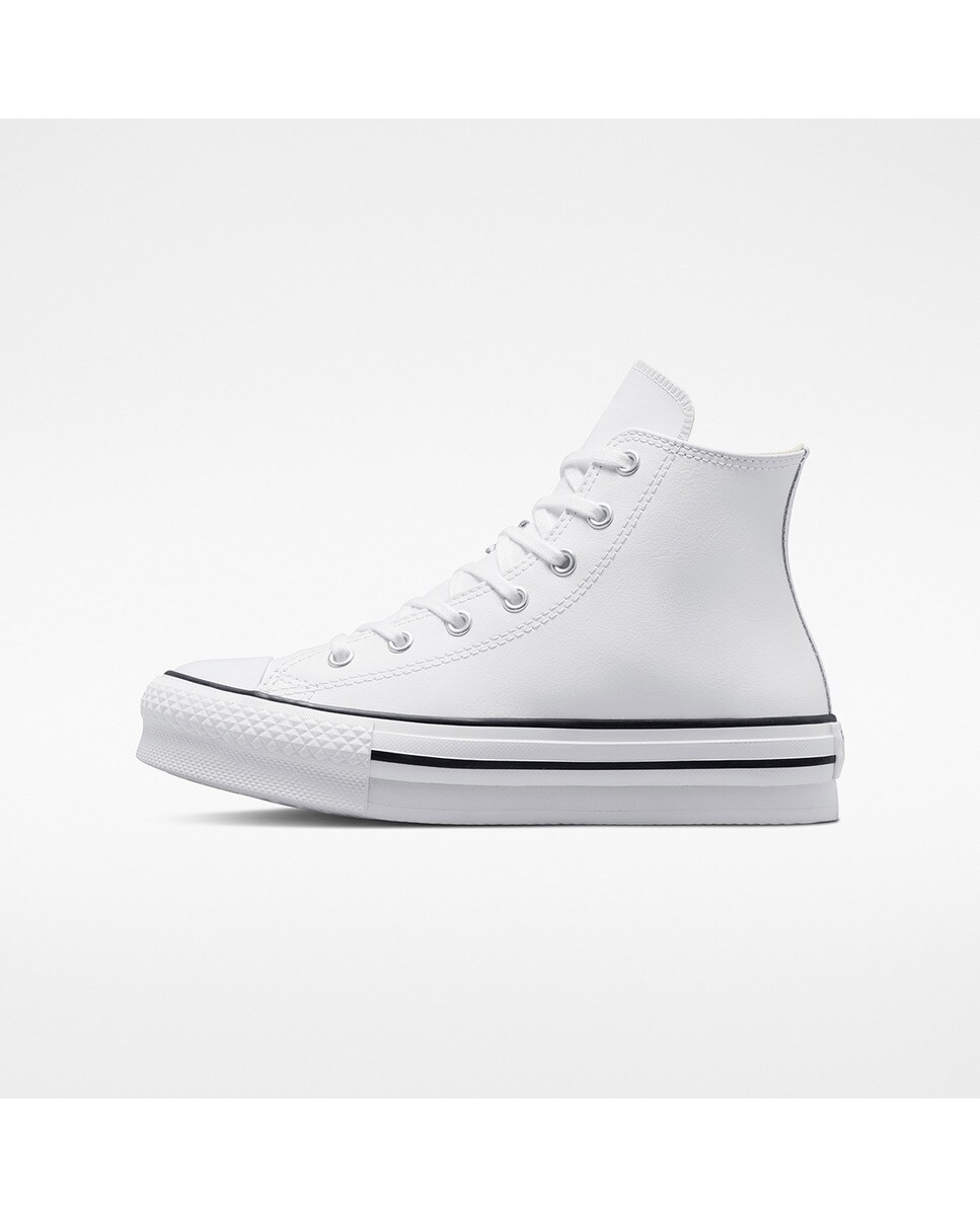 Sapatilhas Casual de Criança Chuck Taylor All Star Eva Lift Leather Platform High Top Branco-4