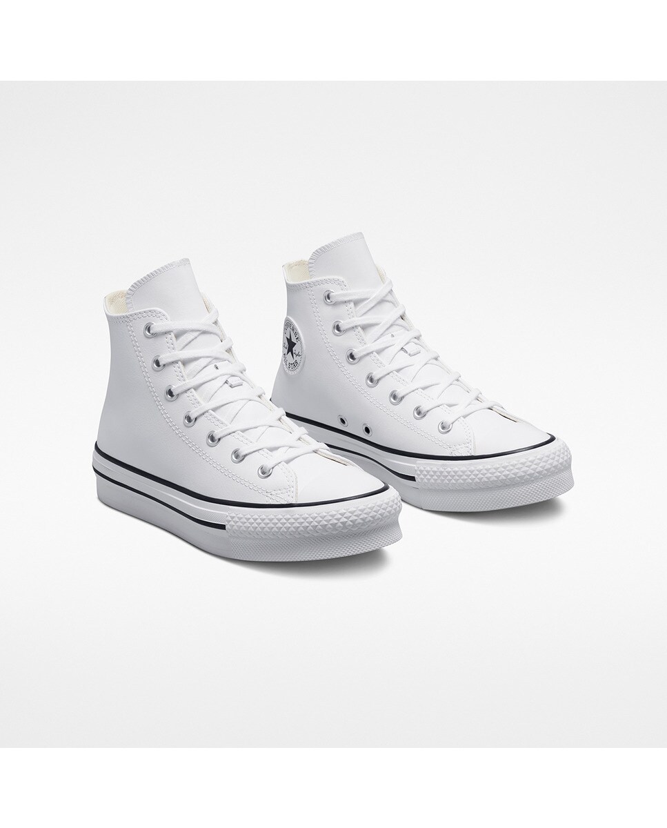 Sapatilhas Casual de Criança Chuck Taylor All Star Eva Lift Leather Platform High Top Branco-5