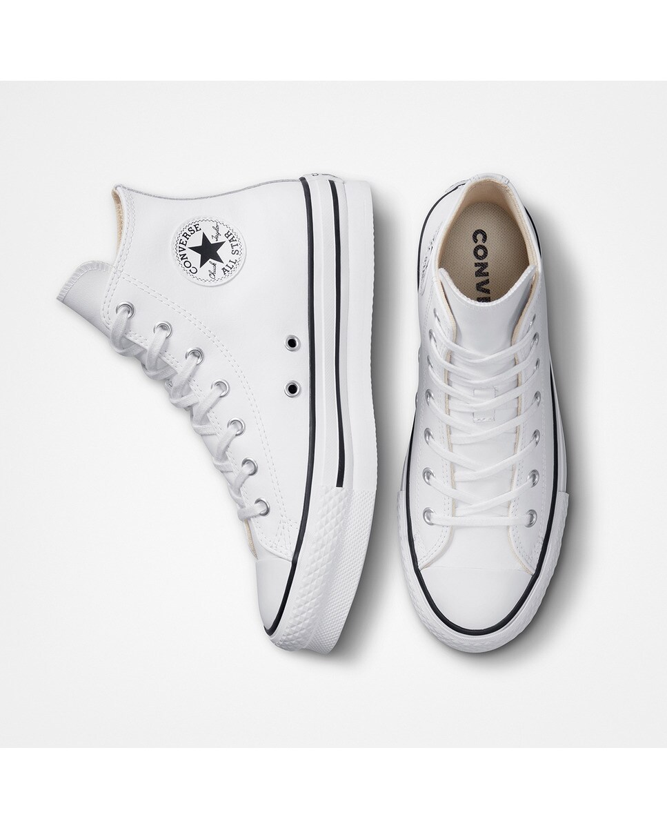 Sapatilhas Casual de Criança Chuck Taylor All Star Eva Lift Leather Platform High Top Branco-6