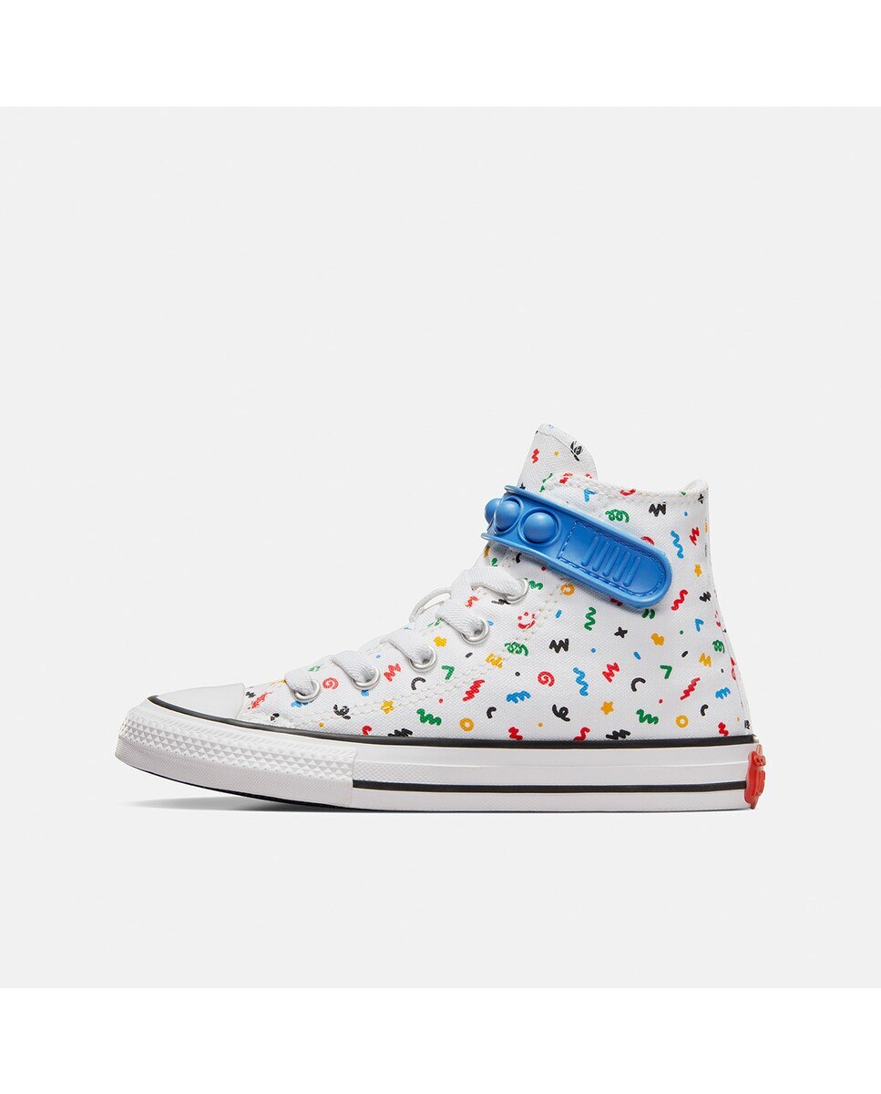 Sapatilhas Casual de Criança Chuck Taylor All Star Easy On Doodles High Top Branco-2