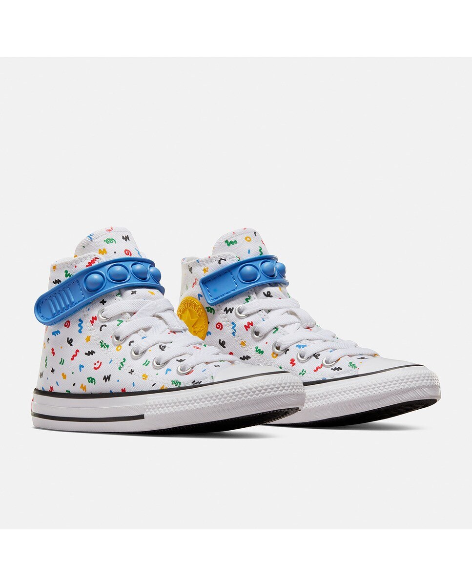 Sapatilhas Casual de Criança Chuck Taylor All Star Easy On Doodles High Top Branco-4