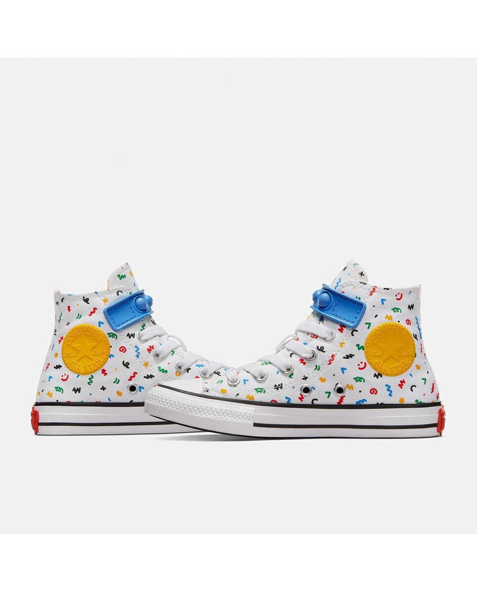 Sapatilhas Casual de Criança Chuck Taylor All Star Easy On Doodles High Top Branco-6