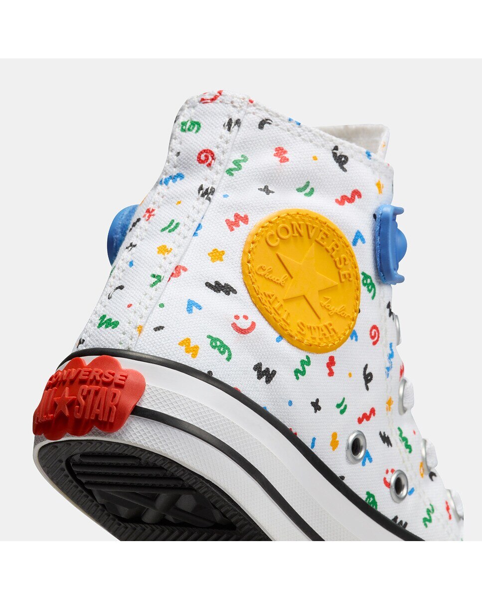 Sapatilhas Casual de Criança Chuck Taylor All Star Easy On Doodles High Top Branco-8