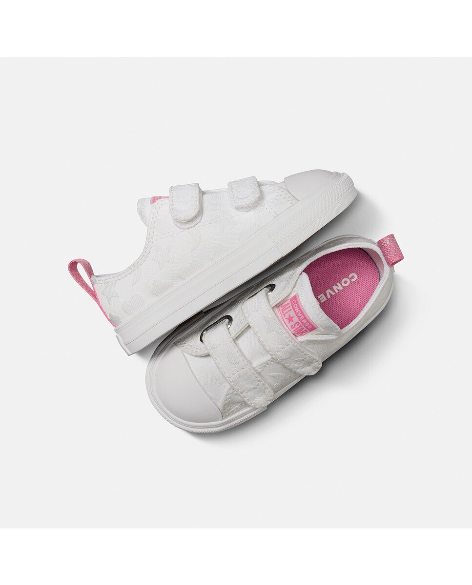 Sapatilhas Casual de Criança Chuck Taylor All Star Easy On Sparkle Low Top Branco-3