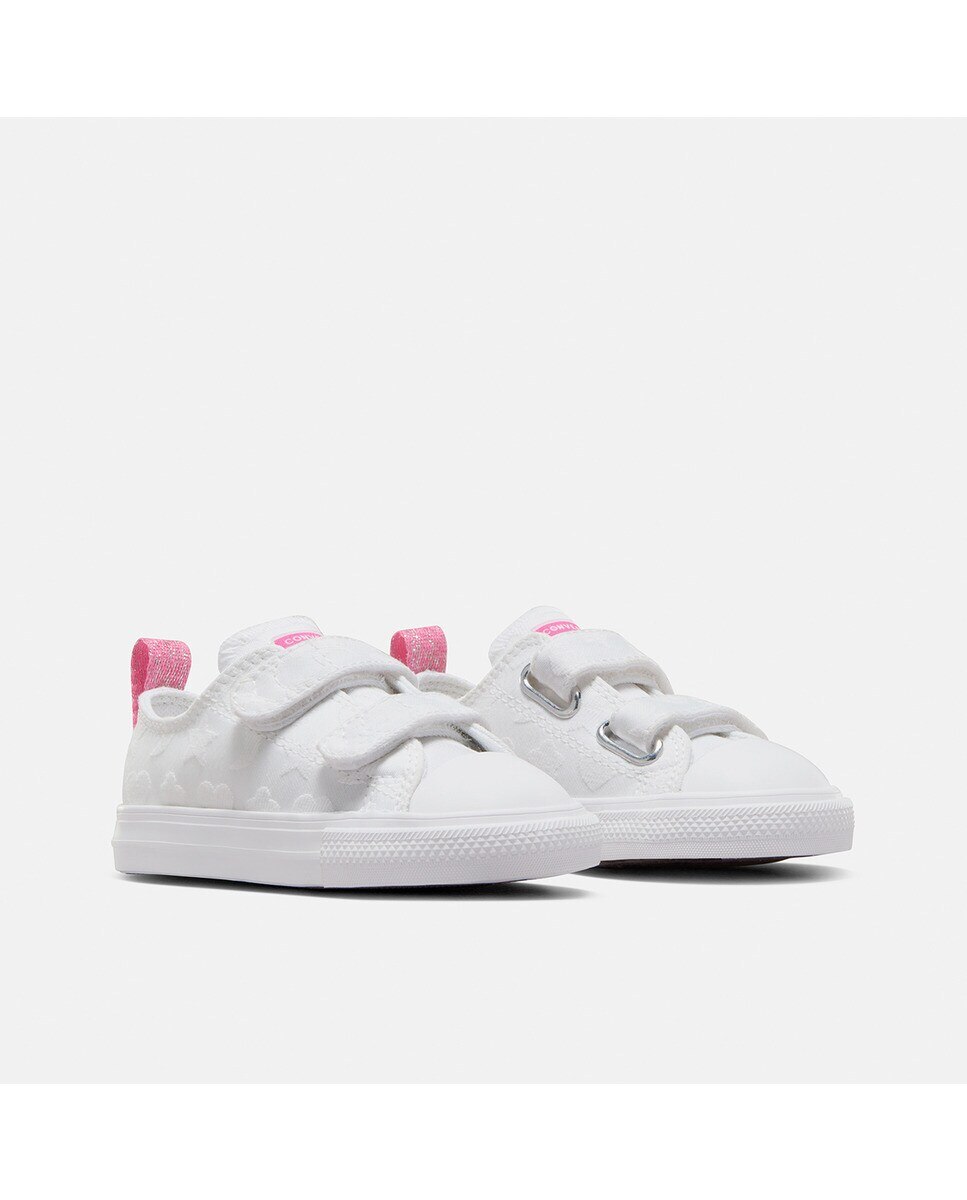 Sapatilhas Casual de Criança Chuck Taylor All Star Easy On Sparkle Low Top Branco-4