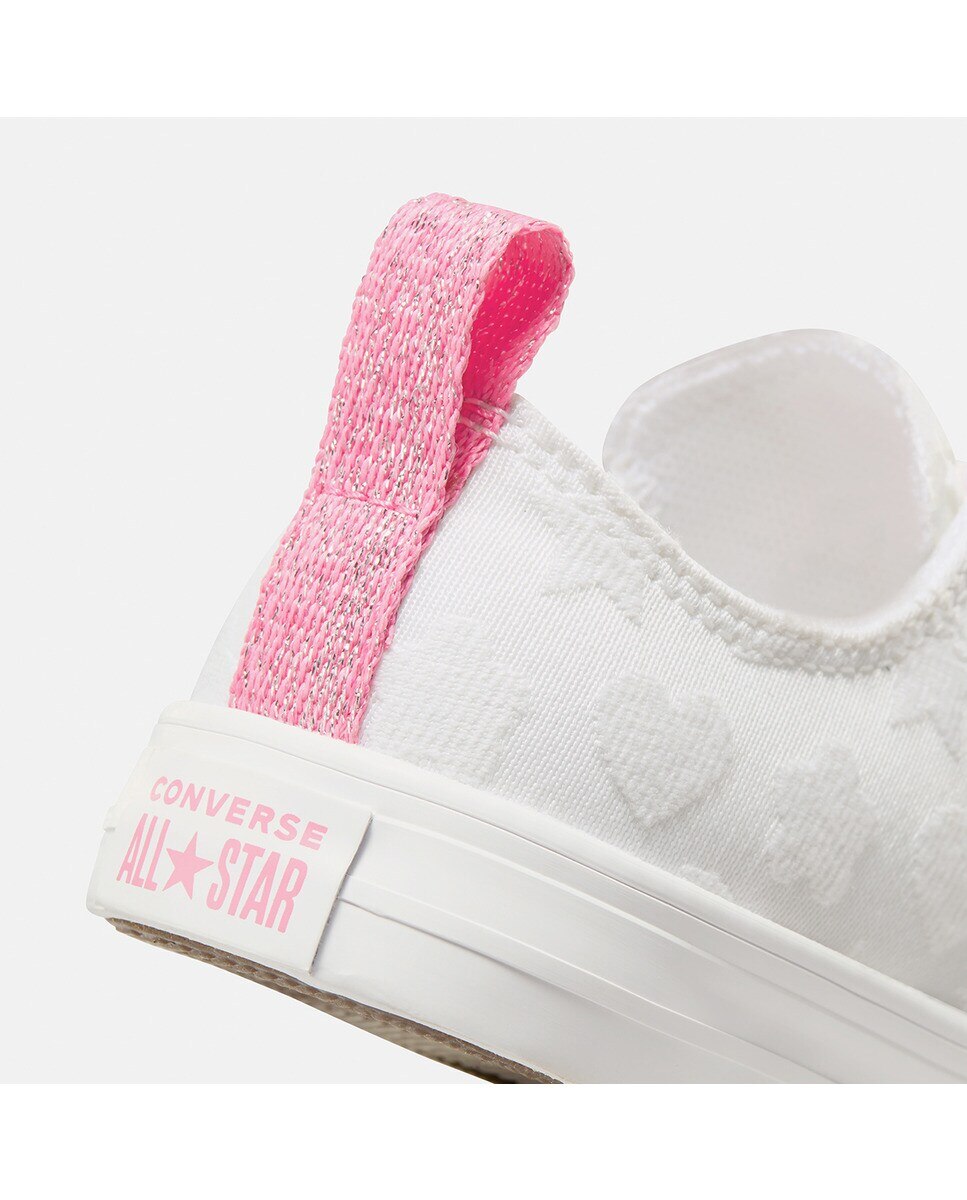 Sapatilhas Casual de Criança Chuck Taylor All Star Easy On Sparkle Low Top Branco-8