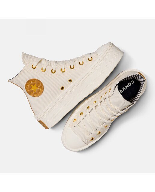 Sapatilhas Casual de Mulher Chuck Taylor All Star Modern Lift Platform Corduroy Branco-marfim-3